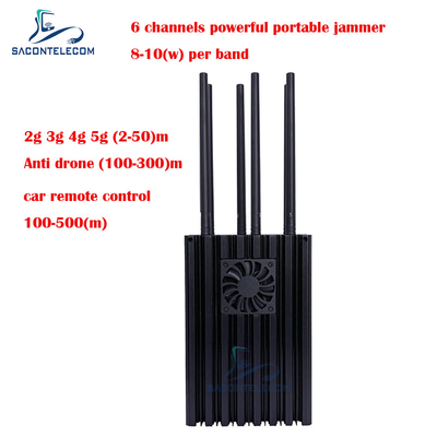 6 Kanäle Mobilfunkstörgerät 2G 3G 4G 5G 8-10w/Band Portable Mobilfunksignalstörgerät